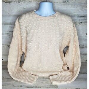 London Fog Ivory Crew Neck Knit Pullover Sweater Made in USA Men's 2XL TALL